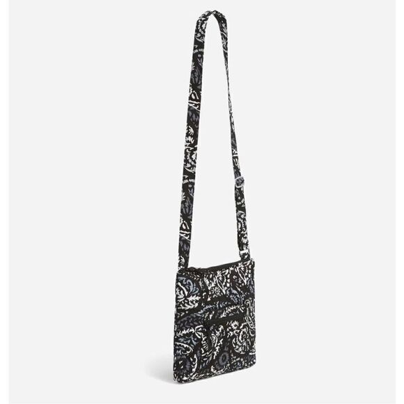 VERA BRADLEY HIPSTER CROSSBODY BAG IN Signature Cotton- Paisley Noir - Picture 6 of 9